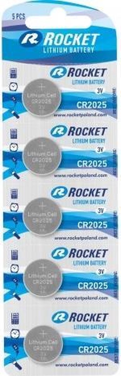 ROCKET CR2025 Knoopcel Batterijen - 5 stuks
