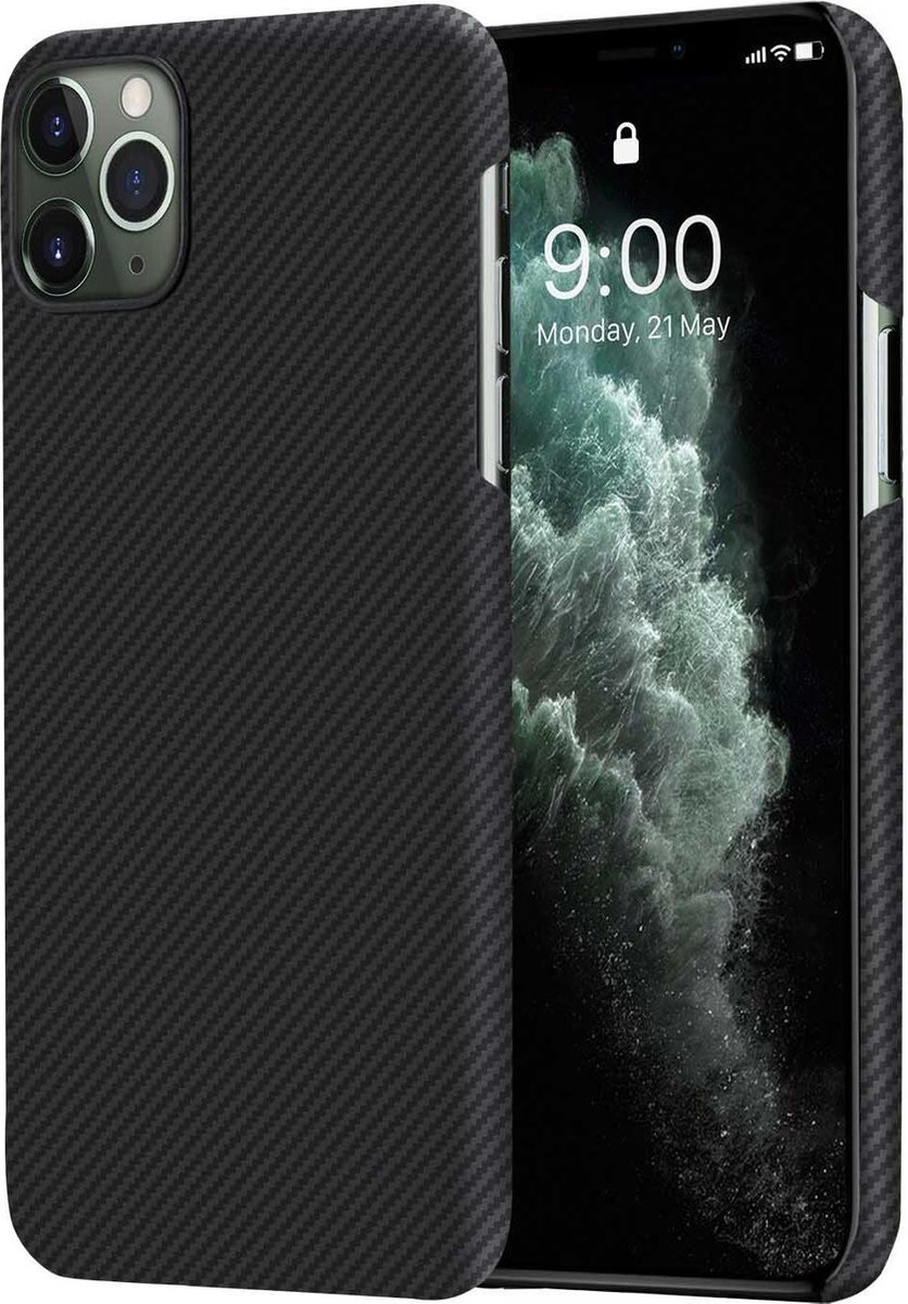 Pitaka - Air Case - Apple iPhone 11 Pro Max - Aramid Fiber/Kevlar - Twill-patroon (zwart)