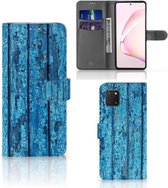Magnet Case Geschikt voor Samsung Note 10 Lite Telefoonhoesje Wood Blue