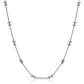 ZINZI zilveren schakelketting 45cm met tol vormen 4mm breed ZIC2032