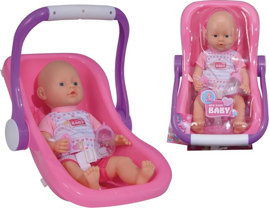 ROCKING baby doll Siège voiture enfants cadeau Baby doll avec siège voiture voyage avec poignée 