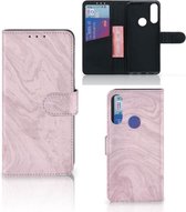 GSM Hoesje Alcatel 1S 2020 Flip Case Marble Pink