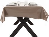 Buiten tafelkleed/tafelzeil taupe 140 x 250 cm rechthoekig - Tuintafelkleed tafeldecoratie grijsbruin - Unikleur tafelkleden/tafelzeilen taupe