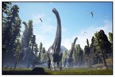 Dinosaurus groep langnekken (Alamosaurus) - Foto op Akoestisch paneel - 120 x 80 cm