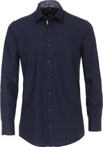 Venti Overhemd Strijkvrij Donkerblauw Modern Fit - XL