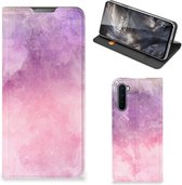 Leuk Telefoonhoesje OnePlus Nord Bookcase Cover Pink Purple Paint