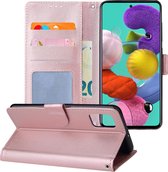 Samsung Galaxy A51 Hoesje Book Case Hoes Wallet Cover - Rose Goud
