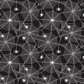 Inpakpapier Zwart + spinnenweb 50cm x 200mtr
