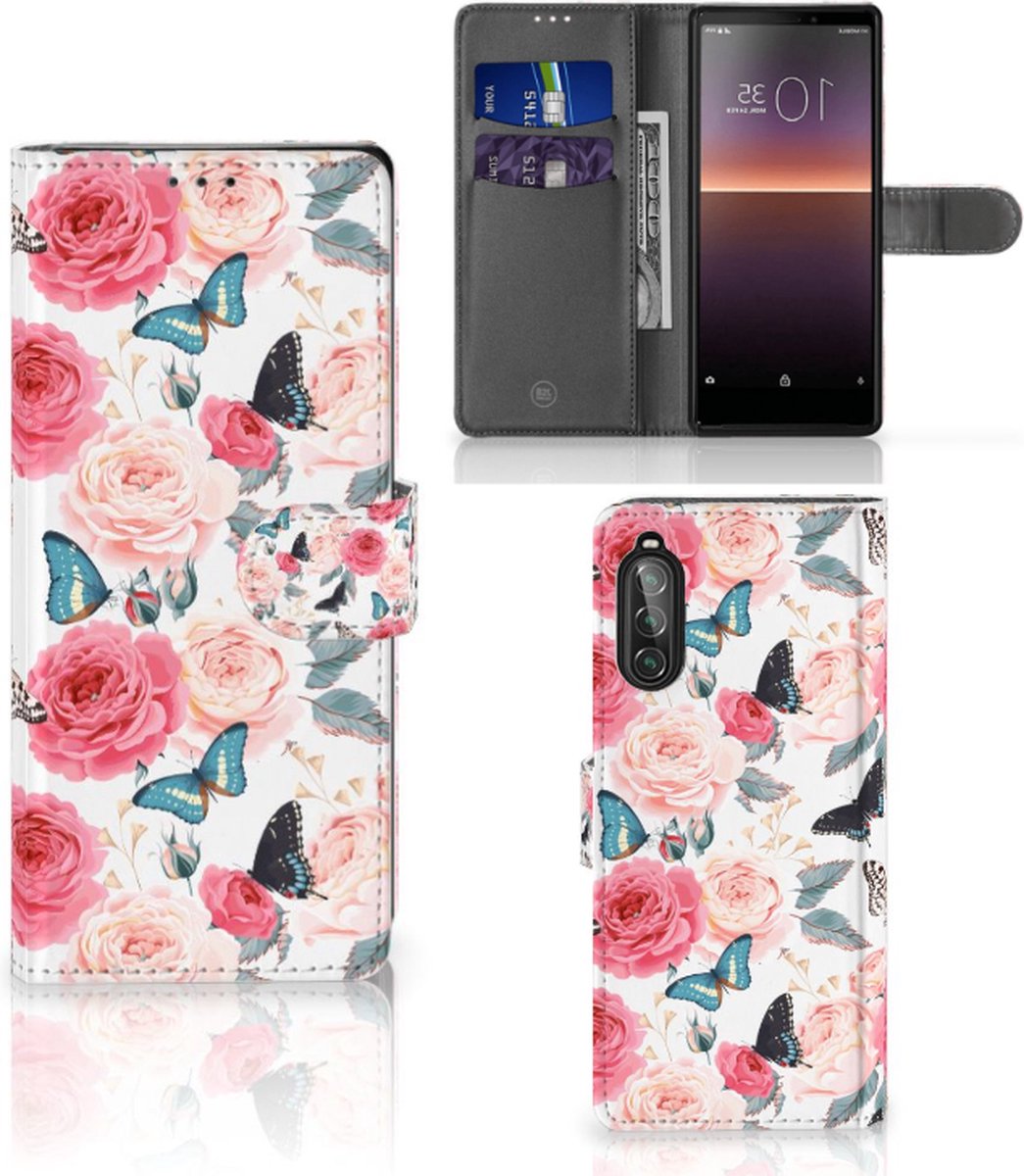 Sony Xperia 10 II Hoesje Butterfly Roses