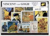 Vincent van Gogh – Luxe postzegel pakket (A6 formaat) : collectie van 50 verschillende postzegels van Vincent van Gogh – kan als ansichtkaart in een A6 envelop, souvenir, cadeau, kado, geschenk, kaart, portret, schilder, museum, parijs, zonnebloemen