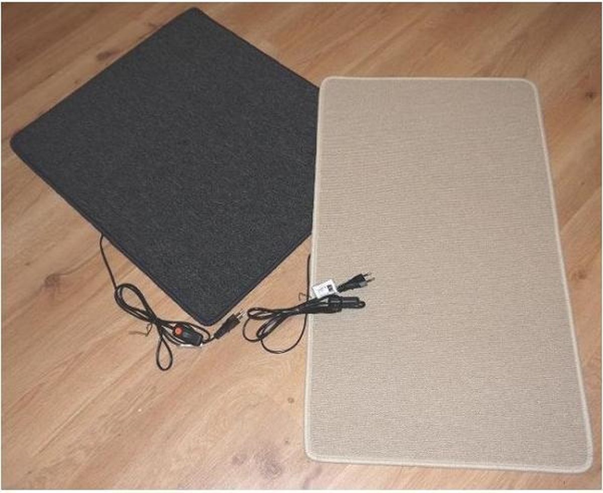 Warme voeten mat 40x50cm 60W-80w antraciet, 230 Volt met dimmer
