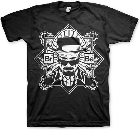 Breaking Bad Heren Tshirt Br-Ba Heisenberg Zwart