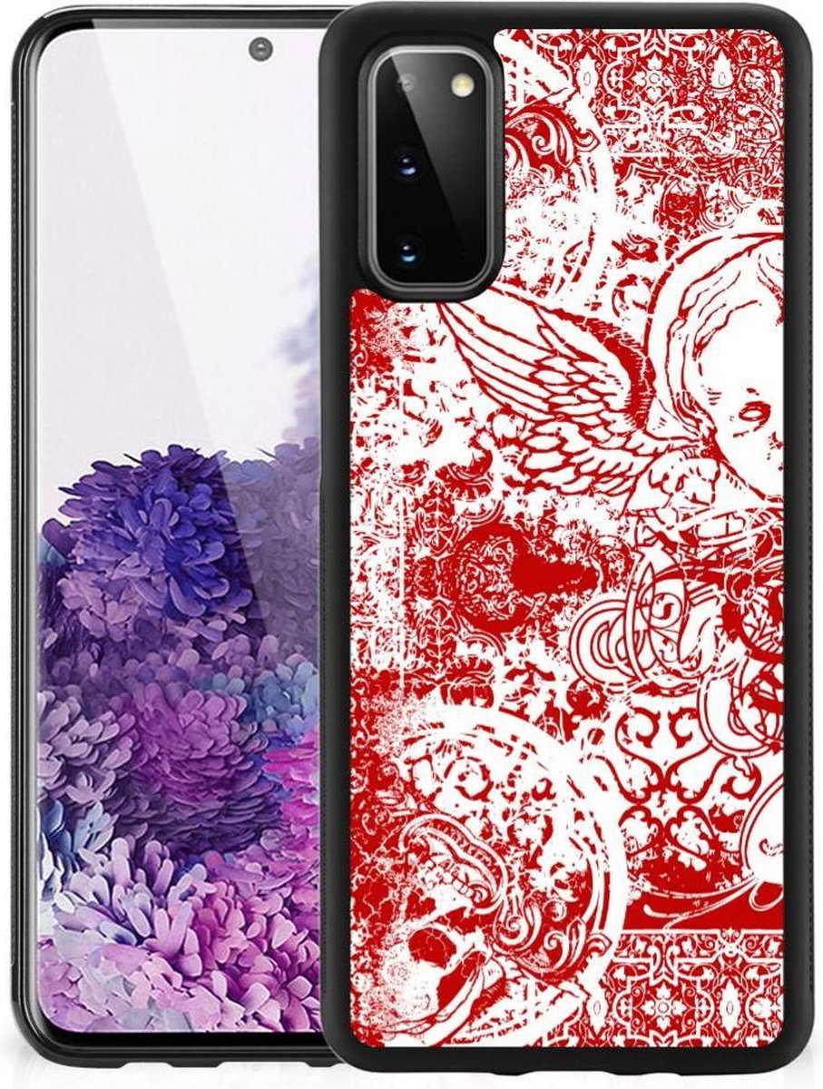 Mobiel Case Samsung Galaxy S20 Angel Skull Rood