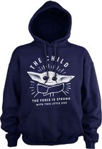 Star Wars Hoodie/trui -S- The Mandalorian - The Force Is Strong With This Little One Blauw