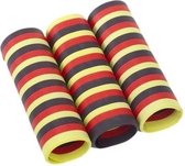 12x rolletjes serpentine rollen zwart/rood/geel van 4 meter - Belgie/Duitsland vlag kleuren