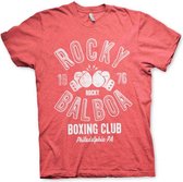 Rocky Heren Tshirt -S- Balboa Boxing Club Rood
