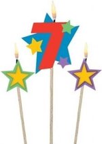 Amscan Verjaardagskaarsjes 7 - Star 12,2/13,5 Cm 3-delig