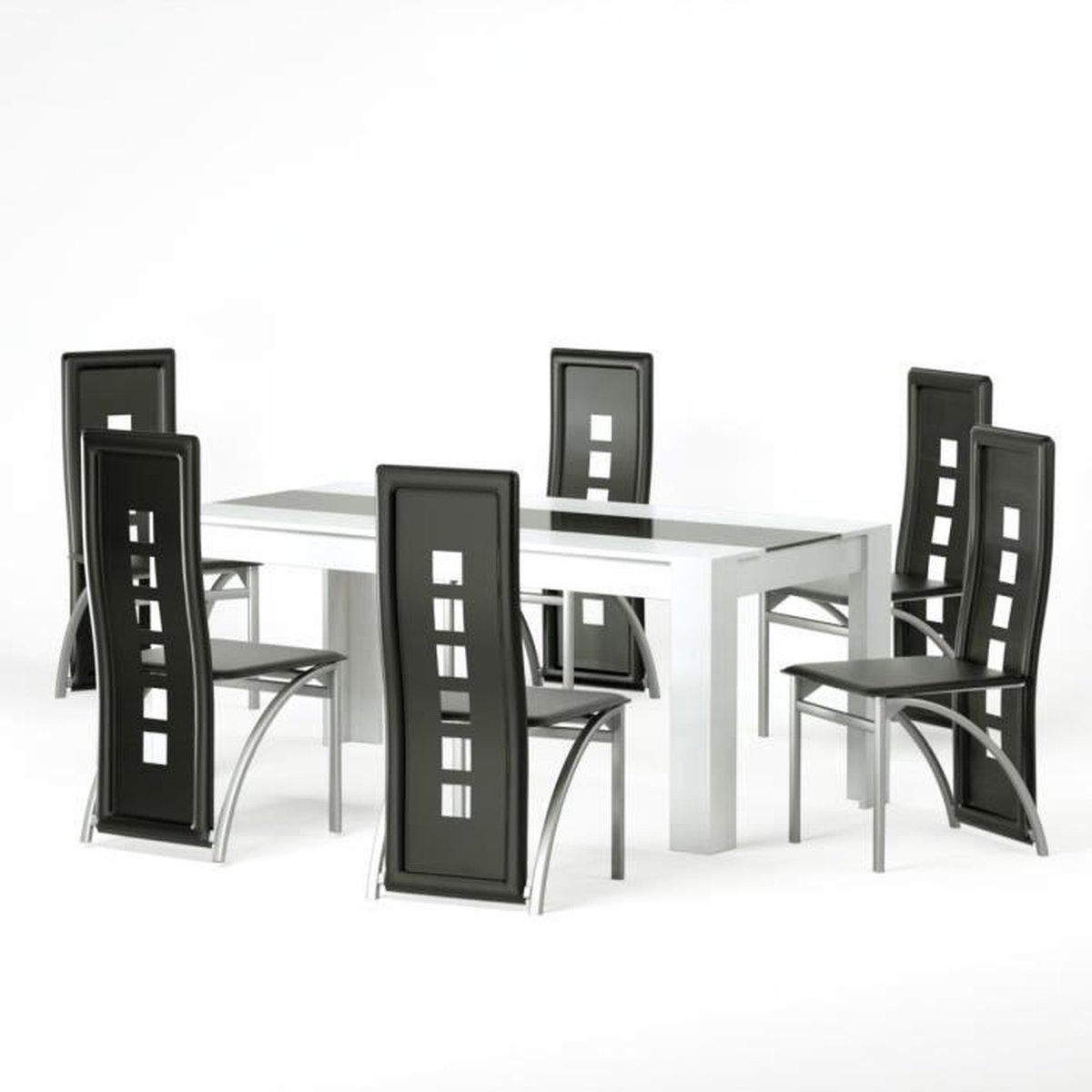 DAMIA Eettafel set 6 tot 8 personen + 6 stoelen eigentijds