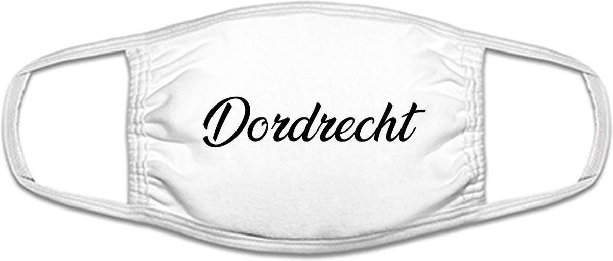 Dordrecht mondkapje | gezichtsmasker | bescherming | bedrukt | logo | Wit mondmasker van katoen, uitwasbaar & herbruikbaar. Geschikt voor OV - Sol's