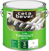 CetaBever Tuinhout Beits - Zijdeglans - Wit - 2,5 liter
