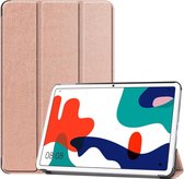 Tri-Fold Book Case - Geschikt voor Huawei MatePad 10.4 Hoesje - Goud