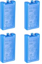 4x Blauwe koelelementen 500 gram 9 x 18 cm - Koelblokken/koelelementen voor koeltas/koelbox