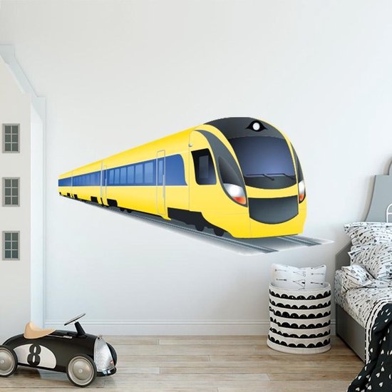 Muursticker Trein - 200 x 100cm - Muurstickers Kinderkamer Jongen - Trein Speelgoed