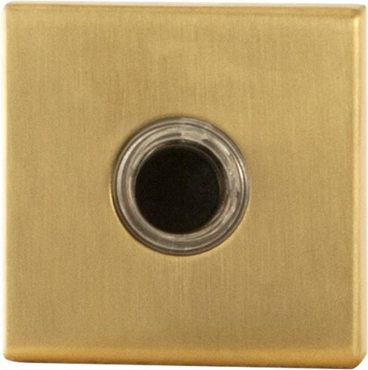 GPF9826.02P4 deurbel met zwarte button vierkant 50x50x8 mm PVD mat messing
