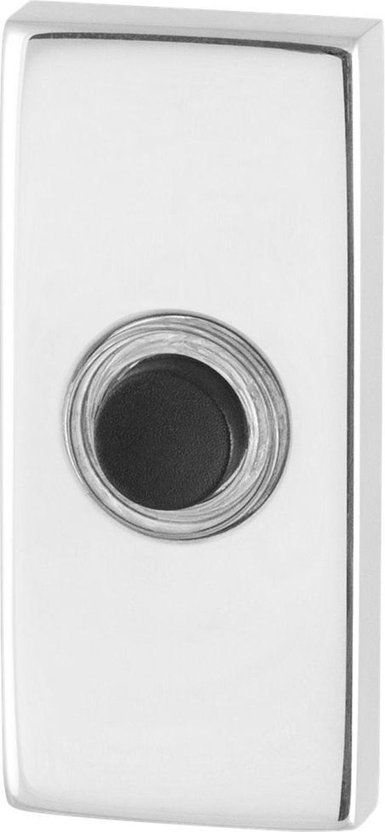 GPF9826.41 deurbel met zwarte button rechthoekig 70x32x10 mm RVS gepolijst