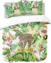 Y-NOT - Jungle Panter - Dekbedovertrek - Katoen - Eenpersoons - 140X200/220 cm - Groen