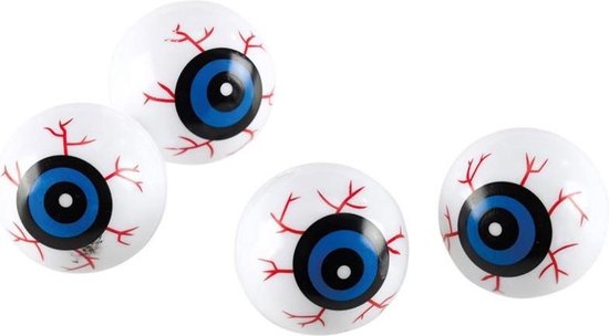 Amscan Eyeballs Halloween Junior 3 X 3 Cm Wit/ bleu 6 pièces | bol.com