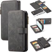 CaseMe - Samsung Galaxy Note 10 hoesje - Wallet Book Case met Ritssluiting - Zwart