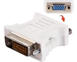 2 stuks ! DVI 24+1 Pin Male to VGA 15Pin Female adapter(White)