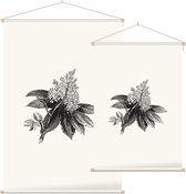 Paardenkastanje zwart-wit (Horse Chestnut Flower) - Foto op Textielposter - 90 x 135 cm