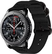 Voor Samsung Galaxy Watch Active 2 20 mm / Gear S3 nylon band met drie ringen (zwart)