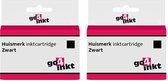 Go4inkt compatible met Epson T18(XL) twin pack inkt cartridges zwart bk - 2 stuks