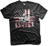 Top Gun Heren Tshirt -XL- America Zwart