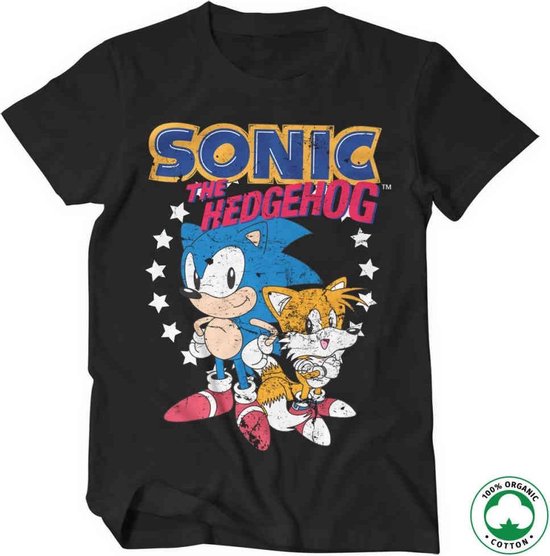 Sonic The Hedgehog Heren Tshirt -S- Sonic & Tails Zwart | bol.com