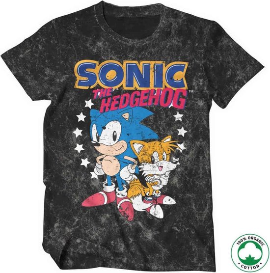 Sonic The Hedgehog Heren Tshirt -XL- Sonic & Tails Zwart | bol.com