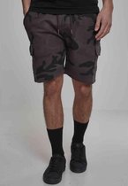 Urban Classics Cargo Korte broek -S- Camo Cargo Terry Bruin/Zwart