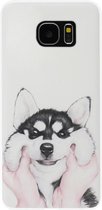 ADEL Siliconen Back Cover Softcase Hoesje voor Samsung Galaxy S7 Edge - Husky Hond