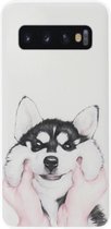 ADEL Siliconen Back Cover Softcase Hoesje Geschikt voor Samsung Galaxy S10e - Husky Hond
