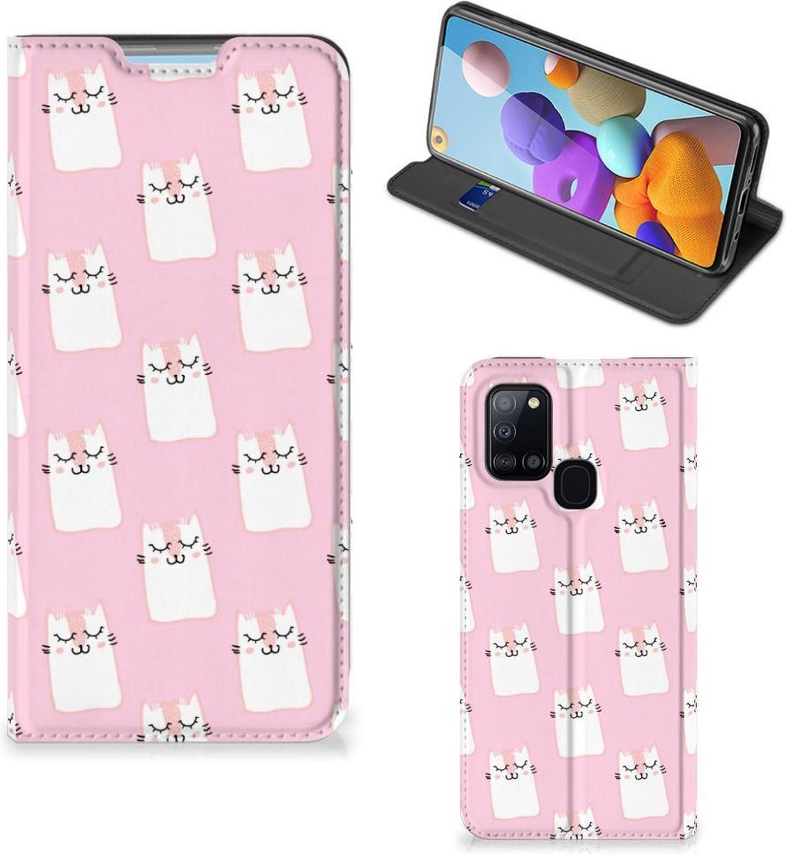 Samsung Galaxy A21s Hoesje maken Sleeping Cats