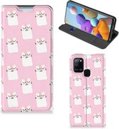 Bookcase Valentijn Cadeaus Geschikt voor Samsung Galaxy A21s Smart Cover Hoesje Sleeping Cats