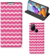 GSM Hoesje ontwerpen Geschikt voor Samsung Galaxy A21s Fotohoesje Waves Pink