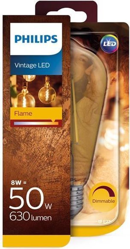 Voorgevoel Eerlijk levenslang Philips Glas LED Filament Lichtbron - Fitting E27 - Dimbaar | bol.com