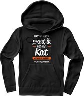 Merkloos / Sans marque Hoodie dames, hoodie heren, natuurlijk praat ik met mijn kat wie kan ik anders vertrouwen, kat, katten, dieren, huisdier, dierenboerderij, boerderij, Natuurlijk praat i