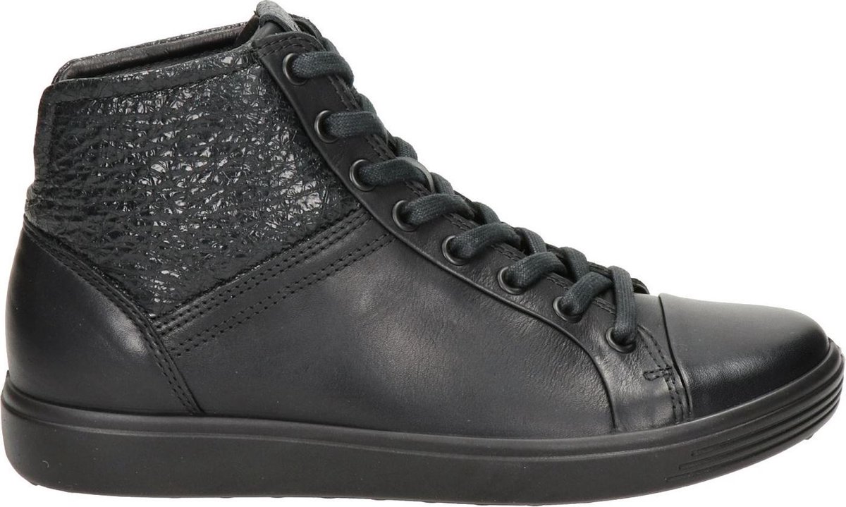 Ecco Soft 7 dames veterboot - Zwart - Maat 41 | bol.com