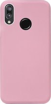 ADEL Siliconen Back Cover Softcase Hoesje Geschikt voor Huawei P20 Lite (2018) - Roze