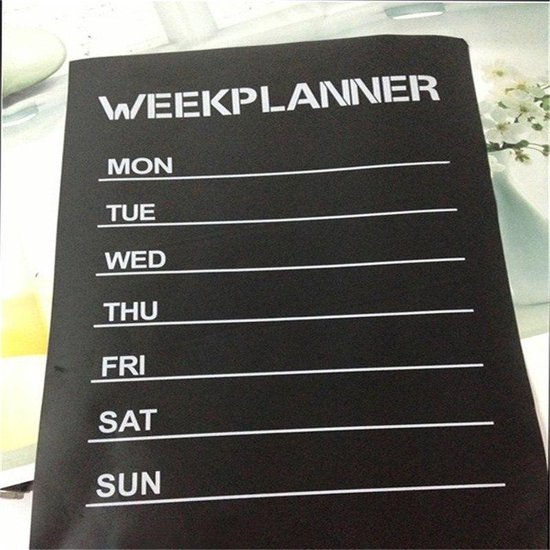 Weekplanner Muursticker - Afspraken Planner - Krijtbordsticker - Afspraak Maken - Krijtbord - Weekplanner - Schoolbord - Weekmenu Planner - 31 x 45 cm